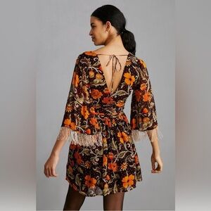 Verb by Pallavi Singhee Fringe Mini Dress NWT Open Back Statement S Rare